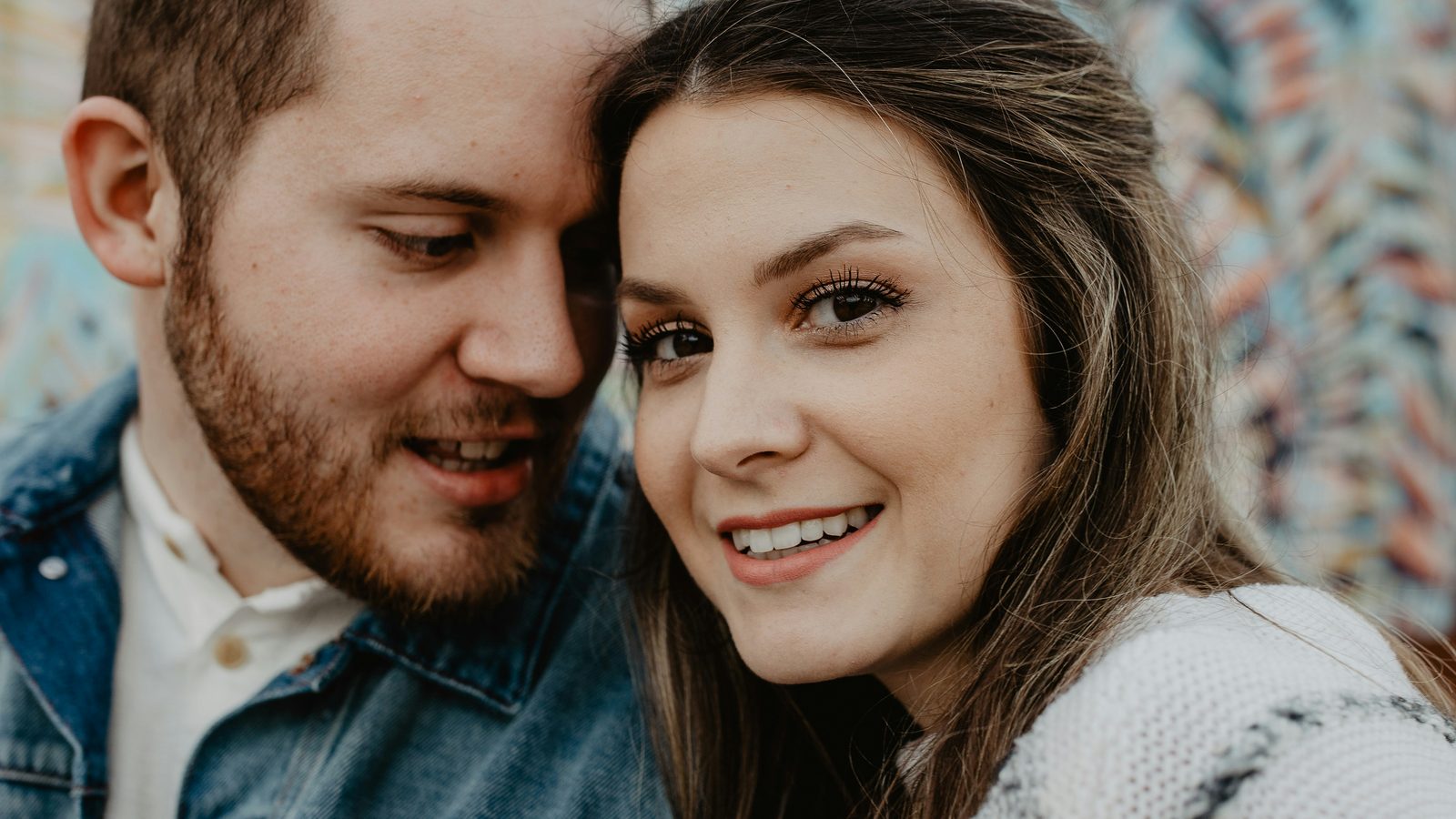 Couple reconnecting outdoors
